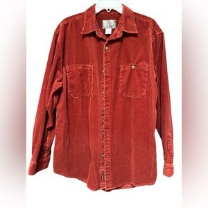 The Territory Ahead - rust red corduroy shirt large